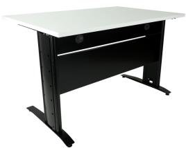 Secretária Soho 1200x800x750mm Branco / Preto - Trabalha com Estilo