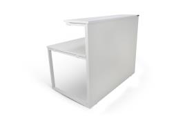 Balcão Receção 1400x800x1100mm Kclose Melamina Cinza / Cinza