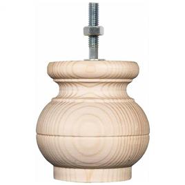 Furniture Legs Europe Perna redonda para móveis Ø 9 cm e altura 9 cm em madeira maciça (M8) - Conjunto de 4 peças (1 peça) Guger Guger