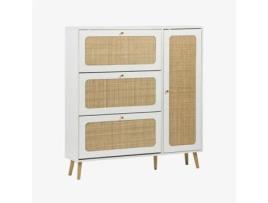 Móvel Para Sapatos Com Palhinha, 3 Gavetas, Branco