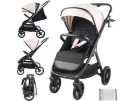 Twinly - Carrinho de Bebê Leve até 22kg Dobrável SPACELY, Carrinho Extra Grande e Confortável, Fácil de Dobrar, Capota XXL UPF-50, Capa de Chuva