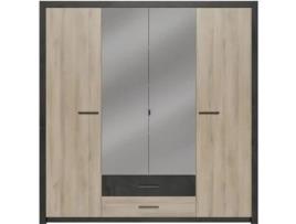 Armário - Carvalho Kronberg - 4 portas e 2 gavetas - Quarto - 198 x 203,1 x 56,6 cm DEMEYERE