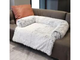 Cama de Pelúcia para Cães para Sofá Cinzento Claro BIGHUB