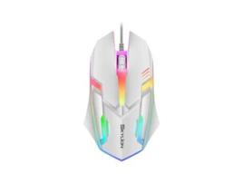 Rato Gaming Desportivo com Luz Led e Conexão Usb Branco SKYLION BY GOEIK