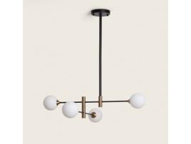 Candeeiro Suspenso Metal e Vidro Bull 4 LEDKIA