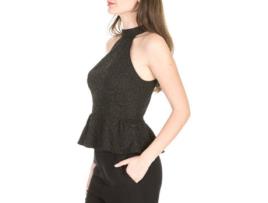 Blusa de Mulher ADIVINHAR Guess Basco Preto (XS)