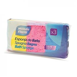 Esponja de Banho Retangular Cores Sortidas 3un