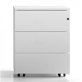 Bloco Rodado de 3 Gavetas com Rodas 420x530x580mm Branco