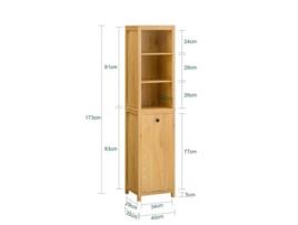 Armário Alto Para Casa De Banho Armário Alto Para Casa De Banho Com 3 Prateleiras E 1 Porta 40 X 35 X 173 Cm Bzr95 Sn Sobuy