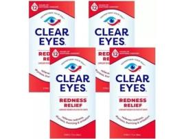 Olhos Claros, Alívio Das Vermelhidões, Lubrificante/gotas Para Os Olhos Anti-roubidez, 15 Ml Pacote De 4