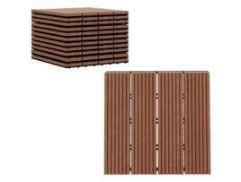 Estrados De Exterior Hdpe Cor Marrón 30x30x2,2 Cm Outsunny