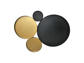 Decoración De Pared De Metal Negro Y Dorado 61 X 47 X 2 Hsm Collection