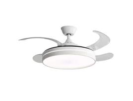 Ventoinha de Teto KLACK com Luz Led Hélices Retráteis de 106 Cm Silenciosa Função Frio-Calor