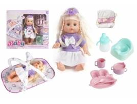 Bebé com função de xixi e acessórios de efeitos sonoros Norimpex