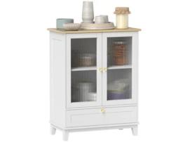 Aparador Mdf E Melamina De Madeira Cor Blanco 68x35x85 Cm Homcom