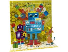 Postal Imagem 3d Pop Up Feliz Aniversário Robot 21151