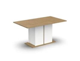 Mesa de jantar individual ACCESS - 6 pessoas - Carvalho Hamilton e branco - 160 x 78 x 90 cm DEMEYERE