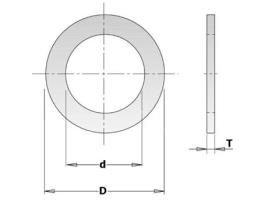 Bucha Redutora de Lâmina - CMT - 25,4-22x1,4 - Ferramenta de Corte - Metal