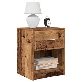 vidaXL Mesas de cabeceira 2 pcs com gaveta 40x34x50 cm madeira velha