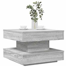 vidaXL Mesa de centro rotativa a 360 graus 50x50x34,5 cm sonoma cinza