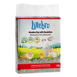 Lillebro Feno de prado 3 kg para roedores e coelhos em promoção: 2 + 1 grátis! - Com dente-de-leão