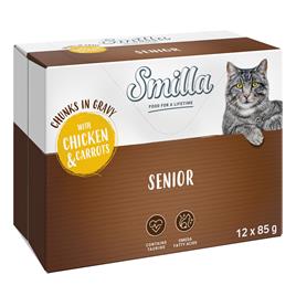 Smilla Senior Pedaços em molho com legumes - Frango e cenouras (24 x 85 g)