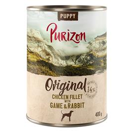 Purizon 24 x 400 g comida húmida para cães - Pack económico - Frango com caça e coelho