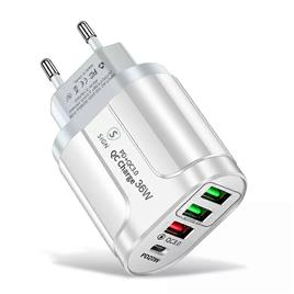 Carregador Rápido SiGN USB-C & 3xUSB-A, PD & Q.C 3.0, 36W - Branco