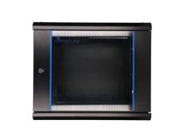 9u 600x450 Preto | Armário de Rack | Extralink montado na parede