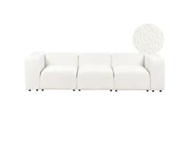 Sofá estofado em tecido bouclé moderno BELIANI Falsterbo de Bouclé Branco 278x105x70
