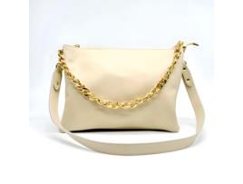 Bolsa de Ombro Torino Couro Genuíno Bege 33X24X16 Cm SOTEIRA