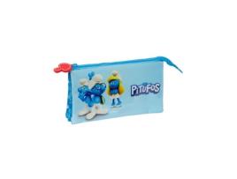 Estojo Triplo Smurfs 22x12x3cm Safta