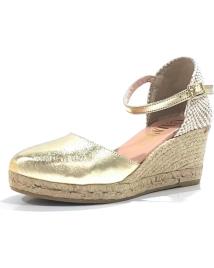 Sandálias de Mulher GAIMO ALPARGATA CASUAL DE PIEL CON CUNA DE YUTE NATURAL PLATINO