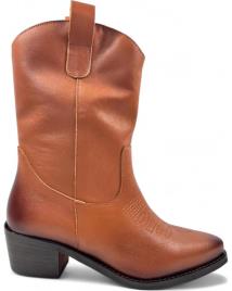 Botins de Mulher TIMBOS BOTIN COWBOY TACON DE MUJER CUERO TODO PIEL 130722 MARRóN