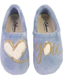 Pantufas de Mulher CABRERA 3145 ZAPATILLAS DE CASA CERRADA DE MUJER CORAZO AZUL