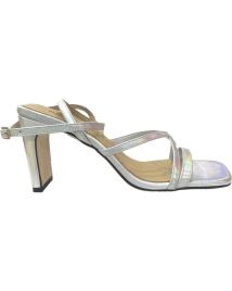 Sandálias de Mulher BRYAN SANDALIAS TACON PIEL PLATEADA LAMINADO PLATA