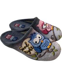 Pantufas de Mulher GEMA GARCIA CHINELA FELPA BUHOS GRIS
