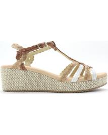 Sandálias de Mulher MERISSELL SANDALIA TRENZADA 4616 BLANCO- CAMEL- CUERO