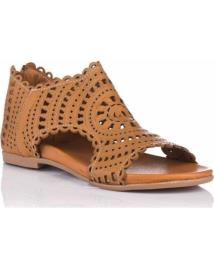 Sandálias de Mulher TOP3 SANDALIA ABOTINADA LASER CUERO MARRóN