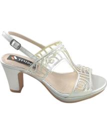 Sandálias de Mulher TIMBOS ZAPATOS 127581 COLOR PLATA MATERIAL BRILLO SANDALIA TACON MU PLATEADO