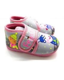 Pantufas de Menina CHIC VISION BOTITAS CASA NINA TIRA ADHESIVAPEPPA GRIS