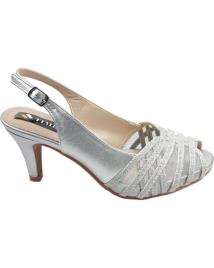 Sandálias de Mulher TIMBOS ZAPATOS 127712 COLOR PLATA MATERIAL METALIZADO SANDALIA TACO PLATEADO