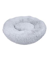 Cama Para Cão Redonda Anti Stress Pelo Cinzento 100 Cm