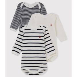 Petit Bateau Lote de 3 bodies, 3 meses - 3 anos