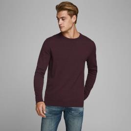 Camisola de gola redonda, em malha fina