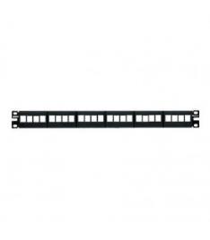 24-port Modular Patch Panel 6 Removable Faceplates 1U