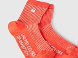 Benetton, Meias Laranja Às Riscas, size 42-46, Laranja, Mulher