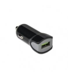 CARGADOR COCHE TURBO 1USB 2.4A BK
