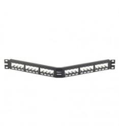 Panel 1U Angled for 24 RJ45-STP BL