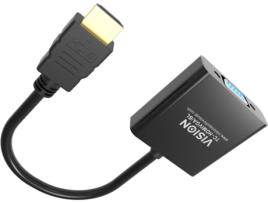 Professional INSTALLATION-GRADE Hdmi to VGA Adaptor - Maximum Resolution 1920 X 1080 - Does NOT Convert VGA to Hdmi - Hdmi (M) to VGA (F) - Outer Diameter 5.0 MM - Overall Length 230 MM - Black